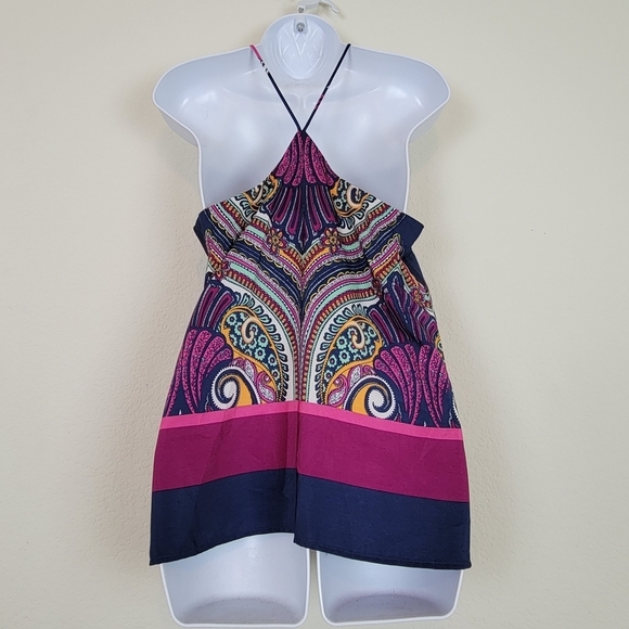 NWT Renee C Jayani Racerback Halter Top Multicolor Stitch Fix Size S Colorful - Picture 5 of 12